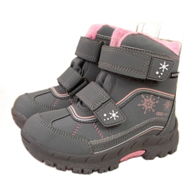 Schneeschuhe wasserdicht Klettverschluss American Club Jr AM852B grau