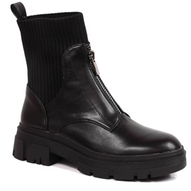 Schwarze warme Damenstiefel von Filippo mit Strumpf