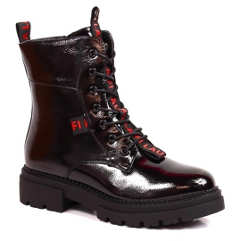 Schwarz lackierte isolierte Damenstiefel Laura La.Fi