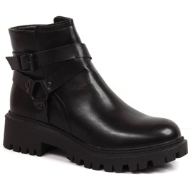 Schwarze isolierte Arbeiterinnen für Damen mit einer Schnalle Laura La.Fi