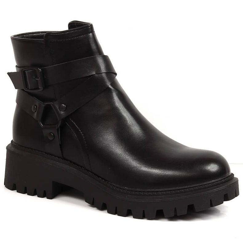 Schwarze isolierte Arbeiterinnen für Damen mit einer Schnalle Laura La.Fi