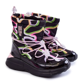 Schneestiefel für Kinder mit Aufdruck Big Star KK374099 Schwarz-Rosa