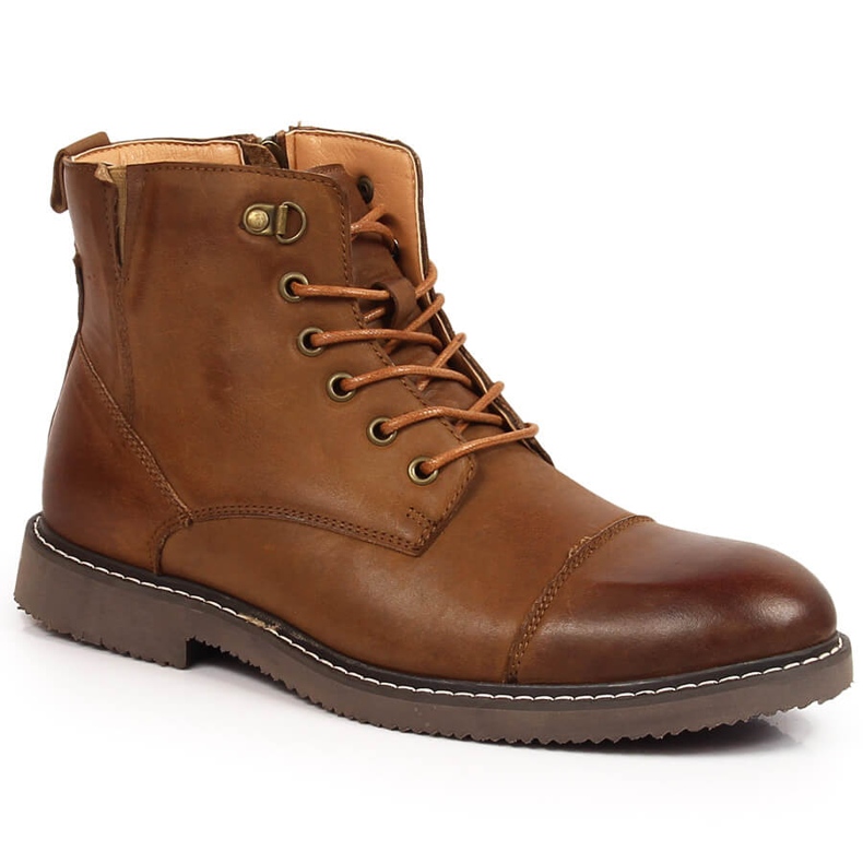 Braune isolierte Lederstiefel für Herren von T.Sokolski
