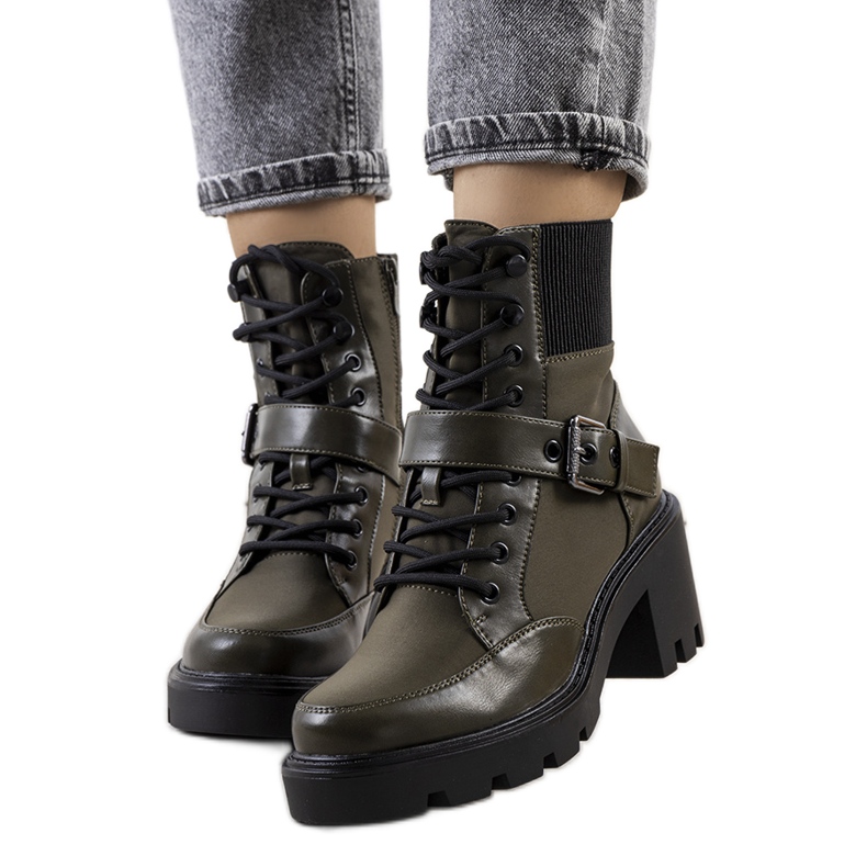 PA1 Grüne Messina-Schuhe mit hohen Absätzen