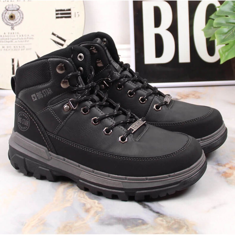 Schwarze Sportschuhe Big Star KK274222 mit hohem Knöchel