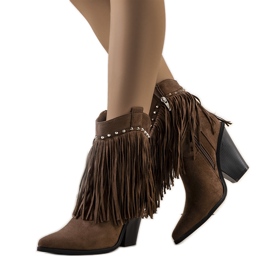 PA1 Braune Cowboystiefel mit Zanco-Fransen