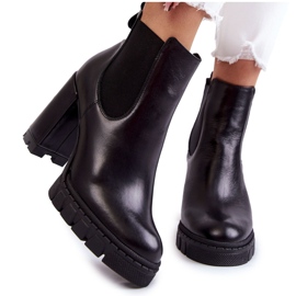 Lederstiefel glatt auf einer Bar Black Eldey schwarz