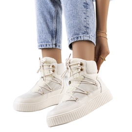 PA1 Beige Schneestiefel für Damen von Laursen ecru