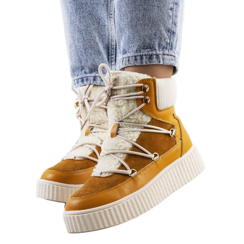 Senffarbene Schneestiefel für Damen von Laursen orange