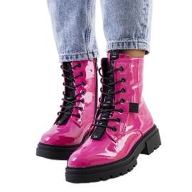 PA1 Pink lackierte Stiefel von Casies rosa