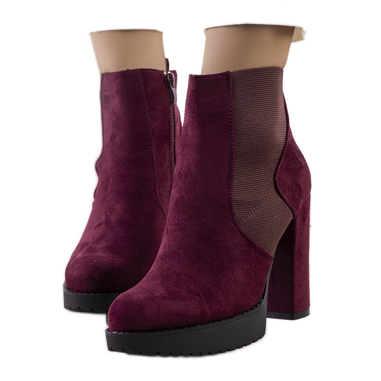 PA1 Burgunderrote, hochhackige Stiefeletten von Macie rotwein mehrfarbig