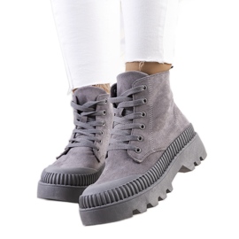 PA1 Graue Devost-Sneakers aus Öko-Wildleder