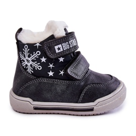 Warme Kinderstiefel mit Klettverschluss Big Star KK374191 Schwarz