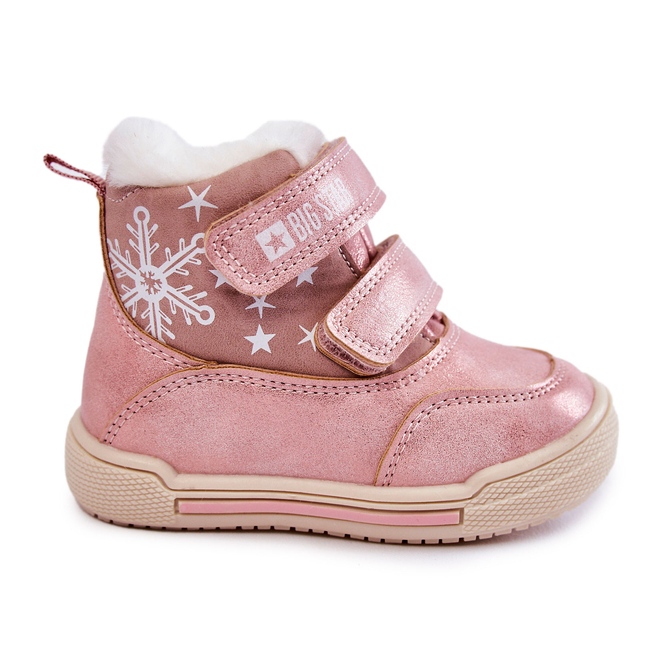 Warme Kinderstiefel mit Klettverschluss Big Star KK374188 Pink rosa