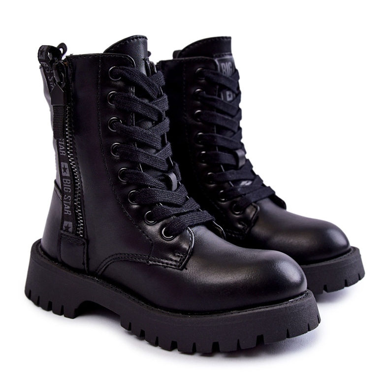 Schwarze Kinderstiefel mit Reißverschluss Big Star KK374136