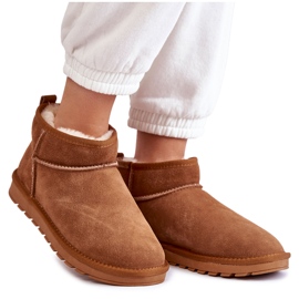 Niedrige Schneestiefel aus Wildleder für Damen Camel Shelie braun