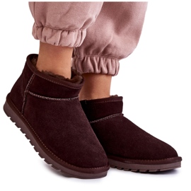 Niedrige Schneestiefel aus Wildleder für Damen Brown Shelie braun