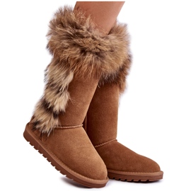 FS1 Warme Wildleder-Schneestiefel für Damen Camel Balvin braun mehrfarbig