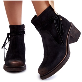 Damen Wildleder Stiefeletten Maciejka 05720-01 Schwarz