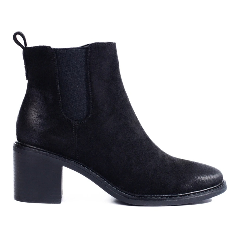 Schwarze Chelsea-Stiefel für Damen auf der Post
