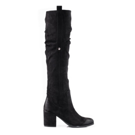 Schwarze Shelovet-Stiefel aus Wildleder für Damen