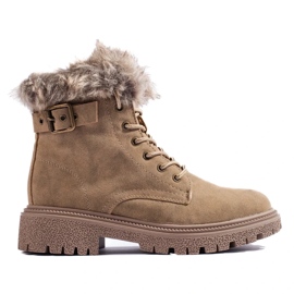 Wanderschuhe für Damen mit Fell beige