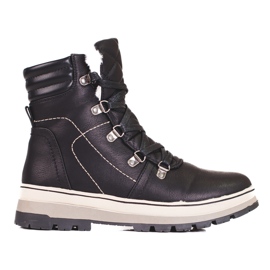 Schwarze Damen-Wanderstiefel mit Isolierung