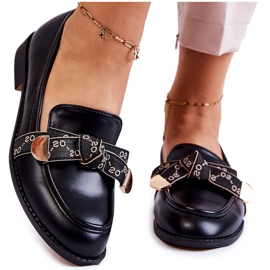 WS1 Damen-Leder-Slipper mit einer schwarzen Dayes-Schleife