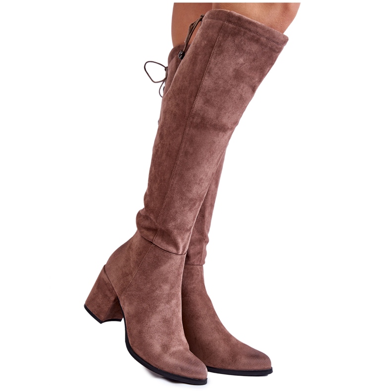 PL4 Overknee-Stiefel aus Wildleder für Damen La.Fi 270056TA-SU Hellbraun