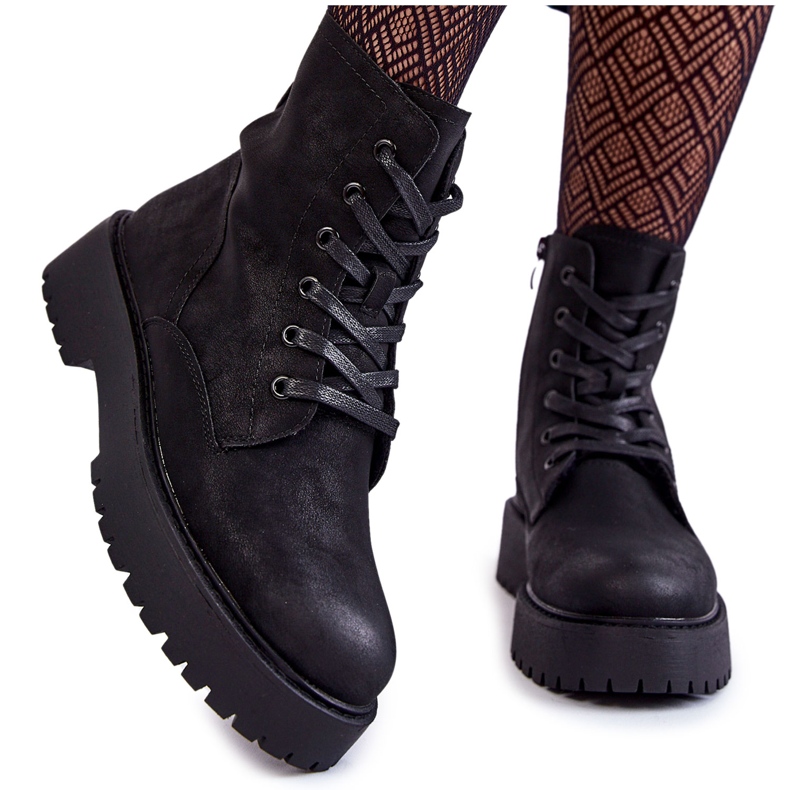 Sergio Leone Damen-Plateaustiefel Schwarz Randi