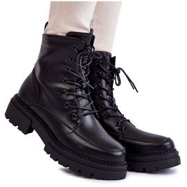 Warme Stiefel aus Leder La.Fi 250009B-QN Schwarz