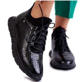 Vinceza Leichte Slip-On-Sneaker für Damen Schwarz Soroco