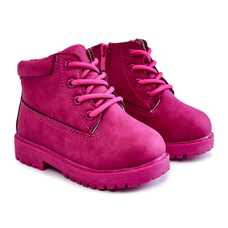 Trapperstiefel für Kinder mit Reißverschlüssen Fuchsia Dexter rosa