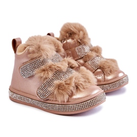 Warme Schneestiefel aus Leder für Kinder Golden Leela