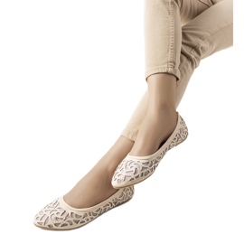 Beige Coalfell durchbrochene Ballerinas