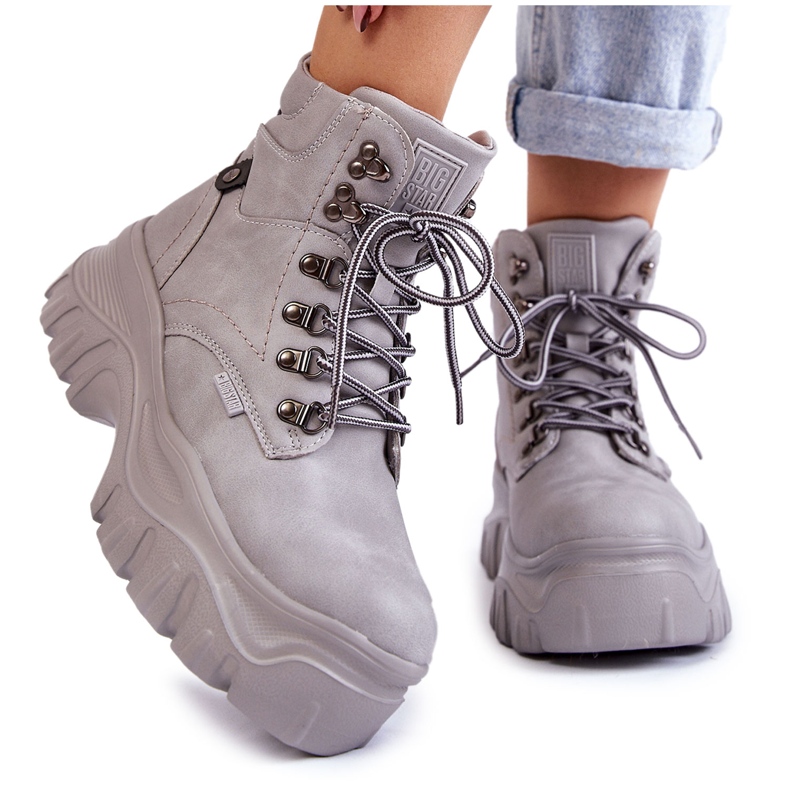 Damenstiefel Memory Foam Big Star Grau KK274367