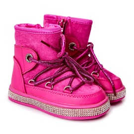 FR1 Kinder-Schneestiefel mit Zirkonia Wellma Fuchsia rosa
