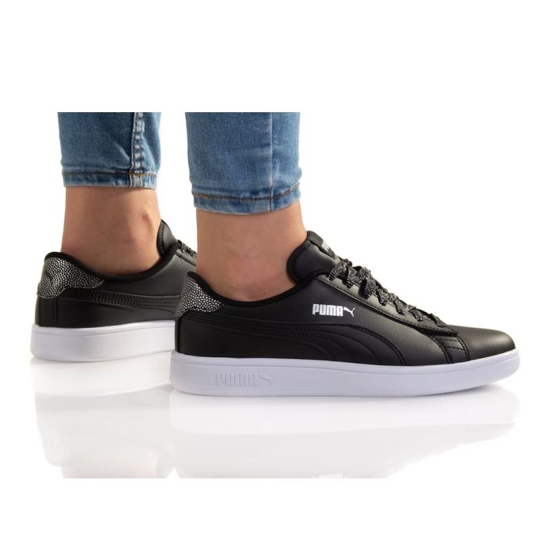 Puma Smash V2 Metallics Junior 386197 02 schwarz