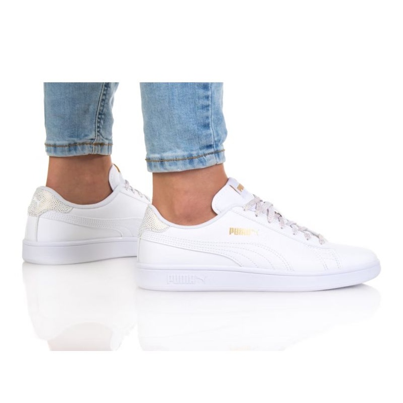 Puma Smash V2 Metallics Junior 386197 01 weiß