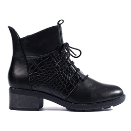 Eleganter Shelovet Schnürstiefel für Damen schwarz