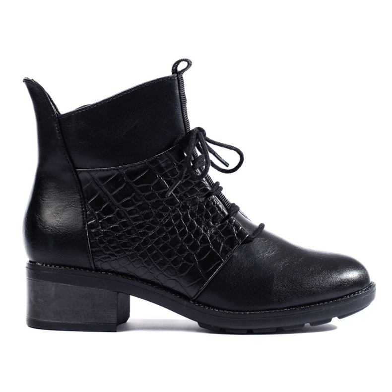 Eleganter Shelovet Schnürstiefel für Damen schwarz