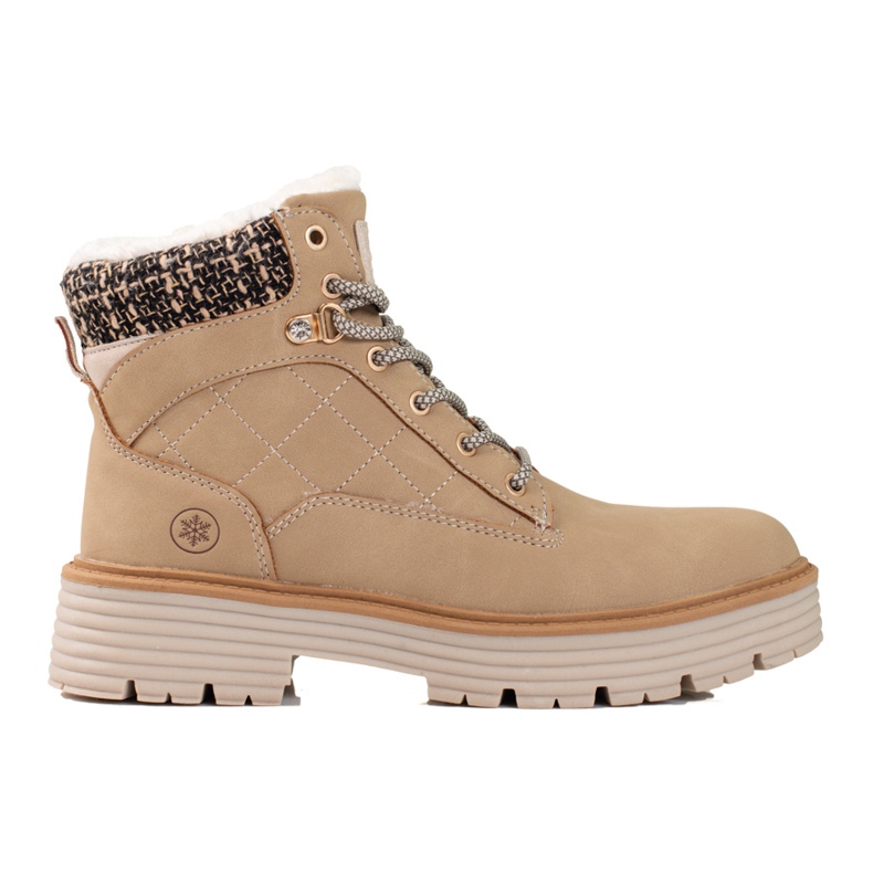 Mit Shelovet-Fell isolierte Trapper für Damen beige