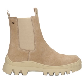 Jodhpur-Stiefel aus Leder, Wildleder, isolierter beige Filippo