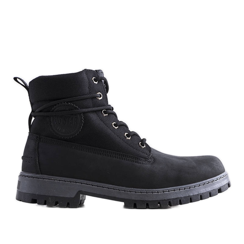 Schwarze Wanderschuhe für Herren Big Star KK174206-906
