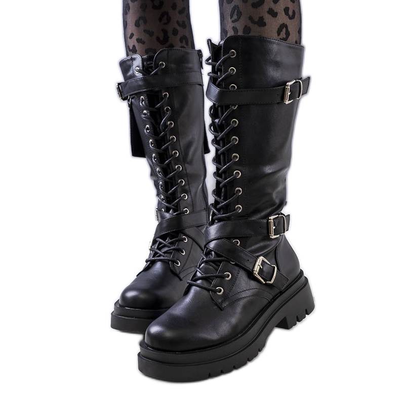 PA1 Schwarze Stiefel mit Beutel von Himes