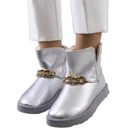Silberne Schneestiefel für Damen von Catola silber-