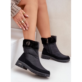 Modische isolierte Schneestiefel für Damen Progress PROGJ-21-13 Schwarz