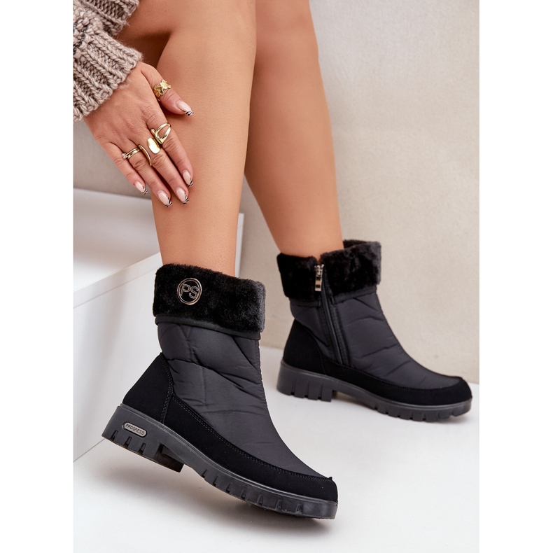 Modische isolierte Schneestiefel für Damen Progress PROGJ-21-13 Schwarz