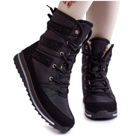 Schneestiefel zum Schnüren für Damen Progress PROGJ-22-134 Schwarz