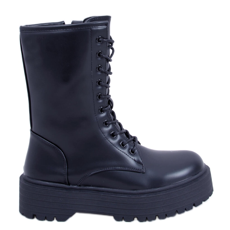 BM Schnürboots auf hoher Rage Black Sohle schwarz